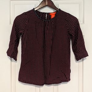 *BOGO* Joe Fresh Black and Pink Checked Top